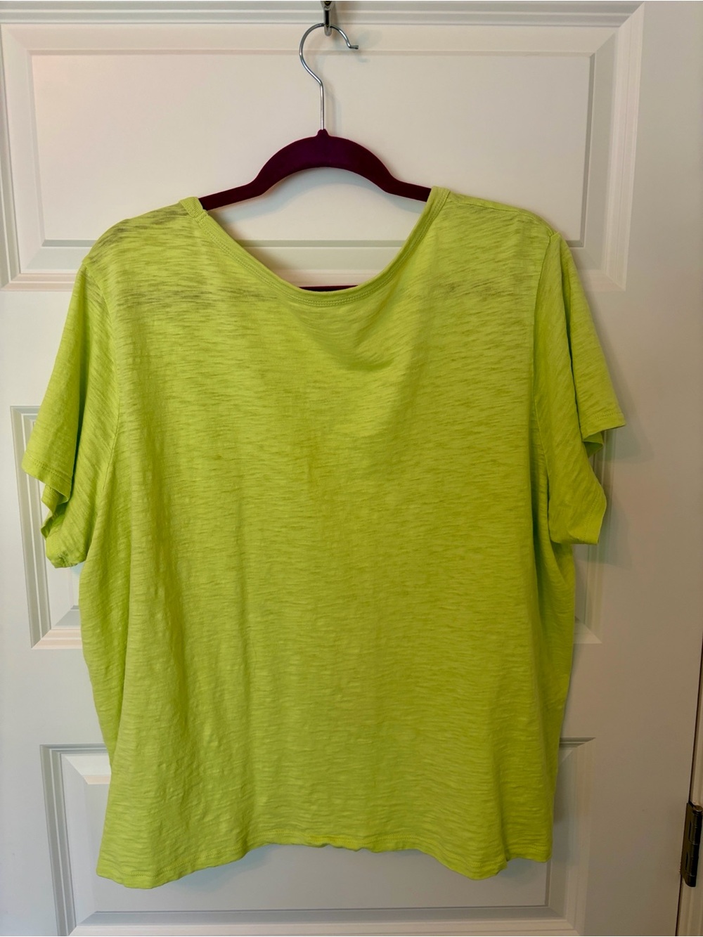 Old Navy V‑Neck Short Sleeve Top - Neon Lime - Picture 4 of 5